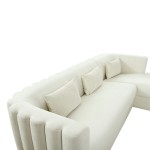 TOV Furniture Callie Cream Velvet Sectional - RAF