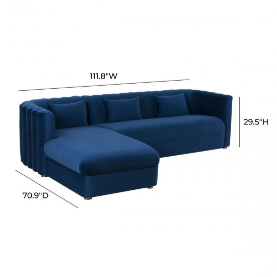 TOV Furniture Callie Navy Velvet Sectional - LAF