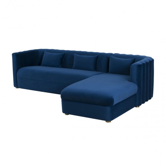 TOV Furniture Callie Navy Velvet Sectional - RAF