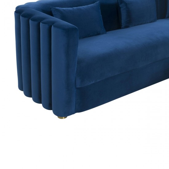 TOV Furniture Callie Navy Velvet Sectional - RAF