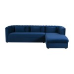 TOV Furniture Callie Navy Velvet Sectional - RAF