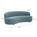 TOV Furniture Cannellini Bluestone Velvet Sofa