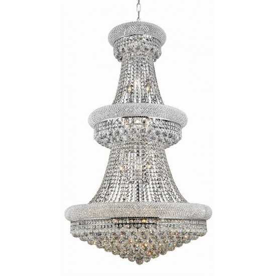 Elegant Lighting 1800 Primo Collection Chandelier D:30In H:50In Lt:32 Chrome Finish (Royal Cut Crystals)