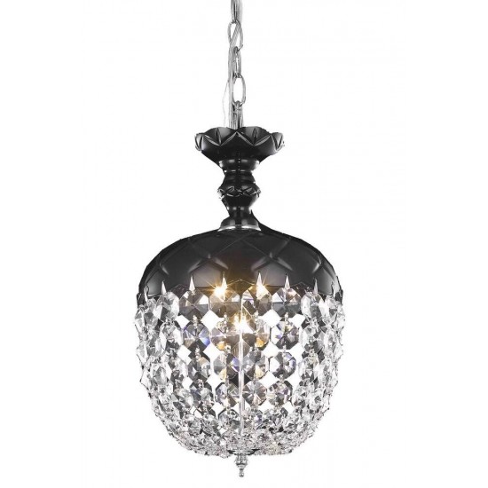 Elegant Lighting Rococo 3 Light Black Pendant Jet (Black) Royal Cut Crystal