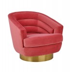 TOV Furniture Canyon Hot Pink Velvet Swivel Chair