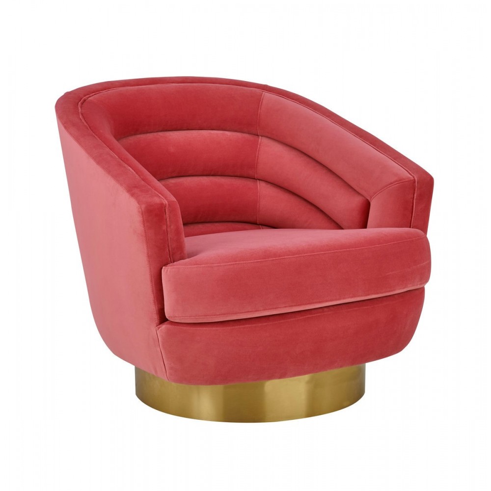 TOV Furniture Canyon Hot Pink Velvet Swivel Chair