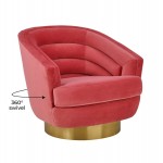 TOV Furniture Canyon Hot Pink Velvet Swivel Chair