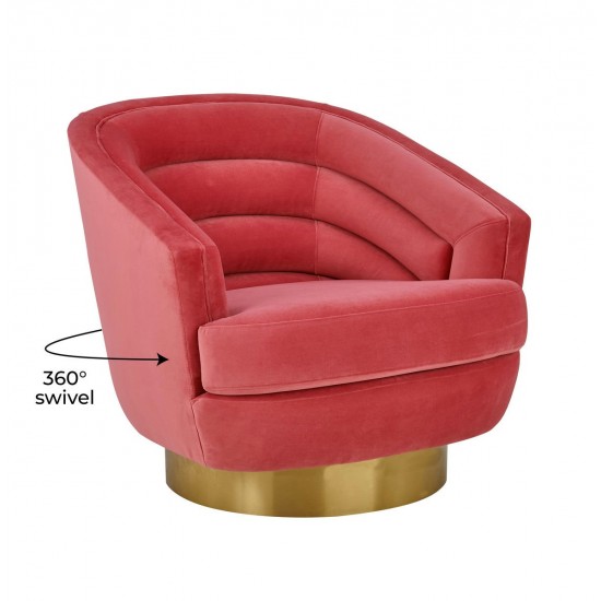 TOV Furniture Canyon Hot Pink Velvet Swivel Chair