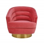 TOV Furniture Canyon Hot Pink Velvet Swivel Chair