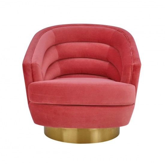 TOV Furniture Canyon Hot Pink Velvet Swivel Chair