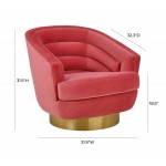 TOV Furniture Canyon Hot Pink Velvet Swivel Chair