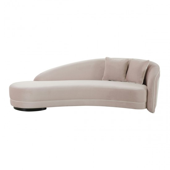 TOV Furniture Carla Blush and Cream Velvet Sofa