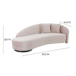 TOV Furniture Carla Blush and Cream Velvet Sofa