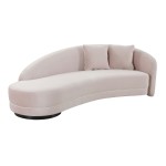 TOV Furniture Carla Blush and Cream Velvet Sofa