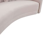 TOV Furniture Carla Blush and Cream Velvet Sofa