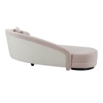 TOV Furniture Carla Blush and Cream Velvet Sofa