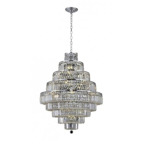 Elegant Lighting Maxime 20 Light Chrome Chandelier Clear Royal Cut Crystal