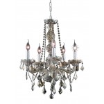 Elegant Lighting Verona 5 Light Golden Teak Chandelier Golden Teak (Smoky) Swarovski Elements Crystal