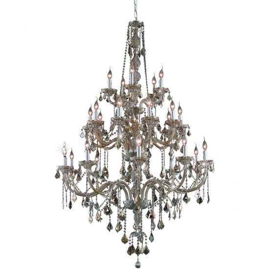 Elegant Lighting Verona 25 Light Golden Teak Chandelier Golden Teak (Smoky) Swarovski Elements Crystal