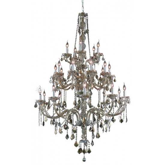 Elegant Lighting Verona 25 Light Golden Teak Chandelier Golden Teak (Smoky) Swarovski Elements Crystal