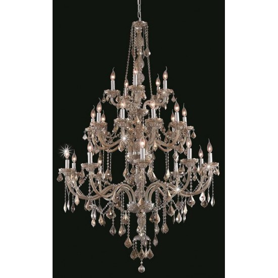 Elegant Lighting Verona 25 Light Golden Teak Chandelier Golden Teak (Smoky) Swarovski Elements Crystal