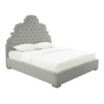 TOV Furniture Carolina Grey Velvet Bed in King