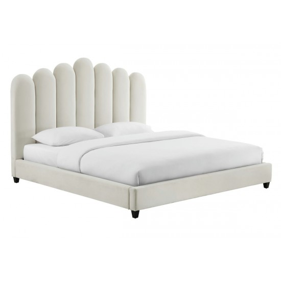 TOV Furniture Celine Cream Velvet Bed in King