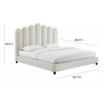 TOV Furniture Celine Cream Velvet Bed in King