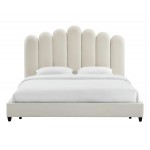 TOV Furniture Celine Cream Velvet Bed in King