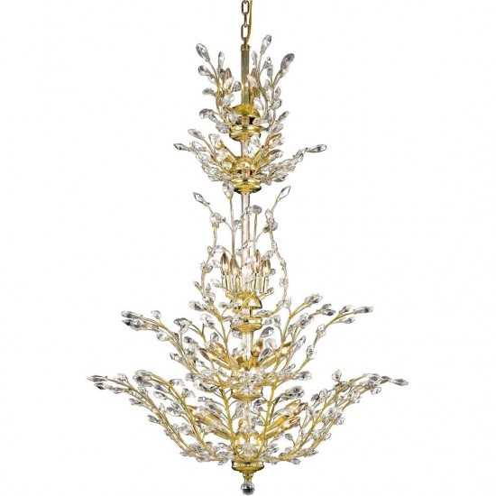 Elegant Lighting Orchid 25 Light Gold Chandelier Clear Swarovski Elements Crystal