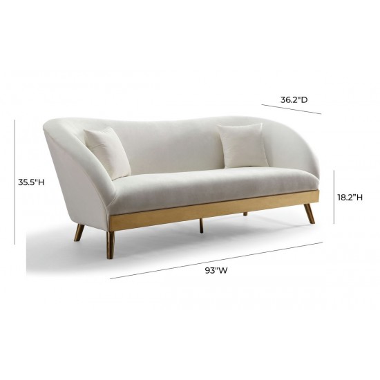 TOV Furniture Chloe Cream Velvet Sofa