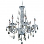 Elegant Lighting Verona 6 Light Chrome Chandelier Golden Teak (Smoky) Swarovski Elements Crystal