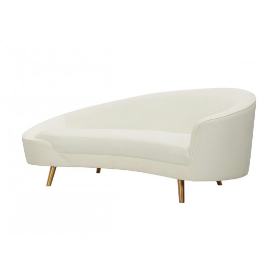 TOV Furniture Cleopatra Cream Velvet Sofa