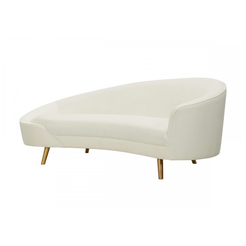 TOV Furniture Cleopatra Cream Velvet Sofa