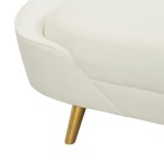 TOV Furniture Cleopatra Cream Velvet Sofa