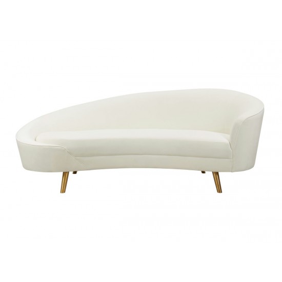 TOV Furniture Cleopatra Cream Velvet Sofa