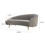 TOV Furniture Cleopatra Grey Velvet Sofa