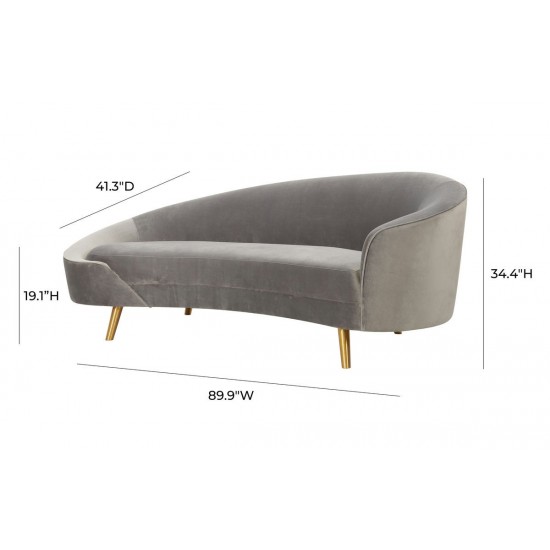 TOV Furniture Cleopatra Grey Velvet Sofa