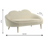 TOV Furniture Cloud Cream Velvet Settee