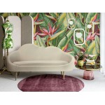 TOV Furniture Cloud Cream Velvet Settee