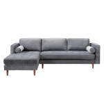 TOV Furniture Como Grey Velvet Sectional LAF