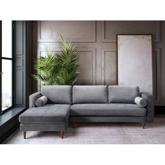 TOV Furniture Como Grey Velvet Sectional LAF