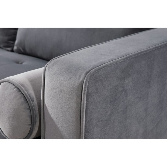 TOV Furniture Como Grey Velvet Sectional LAF