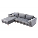 TOV Furniture Como Grey Velvet Sectional LAF