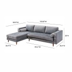 TOV Furniture Como Grey Velvet Sectional LAF