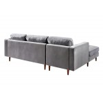 TOV Furniture Como Grey Velvet Sectional LAF