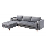 TOV Furniture Como Grey Velvet Sectional LAF