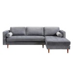 TOV Furniture Como Grey Velvet Sectional RAF