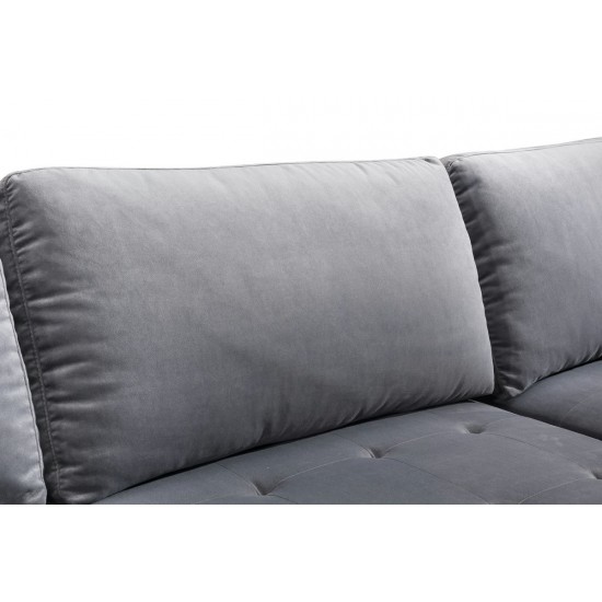 TOV Furniture Como Grey Velvet Sectional RAF