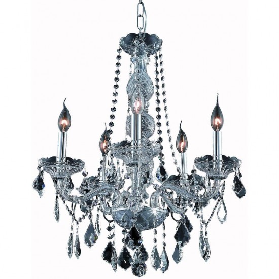 Elegant Lighting Verona 5 Light Silver Shade Chandelier Silver Shade (Grey) Swarovski Elements Crystal